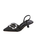 Daş-Qaşlı Denim Hündürdaban Sandallar